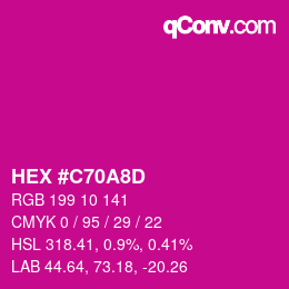 Color code: HEX #C70A8D | qconv.com