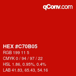Color code: HEX #C70B05 | qconv.com