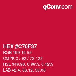 颜色代码: HEX #C70F37 | qconv.com