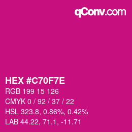 Color code: HEX #C70F7E | qconv.com
