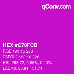 Color code: HEX #C70FCB | qconv.com