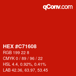 Color code: HEX #C71608 | qconv.com