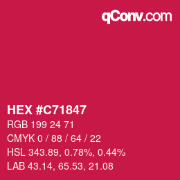 Color code: HEX #C71847 | qconv.com