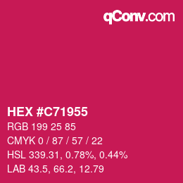 カラーコード: HEX #C71955 | qconv.com