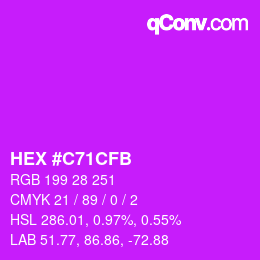 Color code: HEX #C71CFB | qconv.com