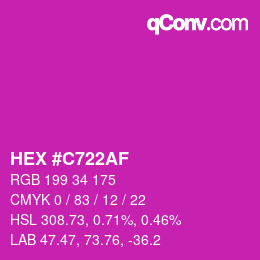 Color code: HEX #C722AF | qconv.com