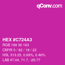 颜色代码: HEX #C724A3 | qconv.com