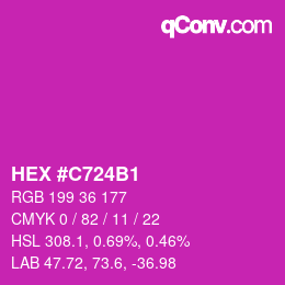 カラーコード: HEX #C724B1 | qconv.com