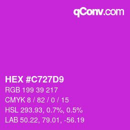 Color code: HEX #C727D9 | qconv.com