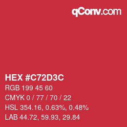 Color code: HEX #C72D3C | qconv.com