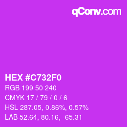 カラーコード: HEX #C732F0 | qconv.com