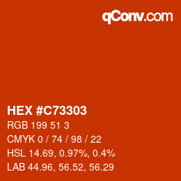 Color code: HEX #C73303 | qconv.com