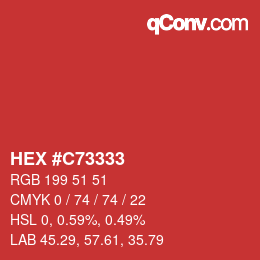 Color code: HEX #C73333 | qconv.com