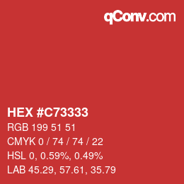 Color code: HEX #C73333 | qconv.com