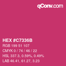 颜色代码: HEX #C7336B | qconv.com