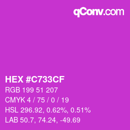 カラーコード: HEX #C733CF | qconv.com