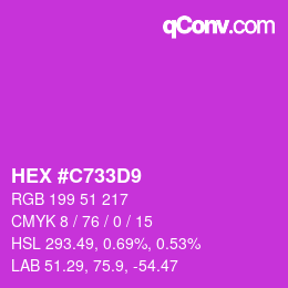颜色代码: HEX #C733D9 | qconv.com