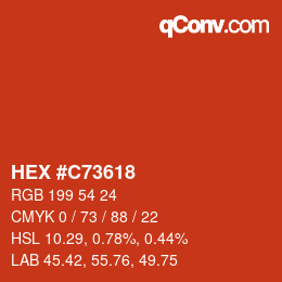 Color code: HEX #C73618 | qconv.com
