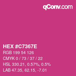 Color code: HEX #C7367E | qconv.com