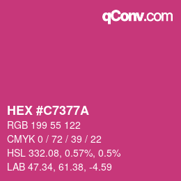 Color code: HEX #C7377A | qconv.com
