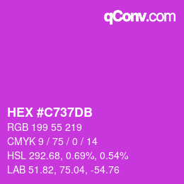 カラーコード: HEX #C737DB | qconv.com