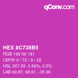 Color code: HEX #C738B5 | qconv.com
