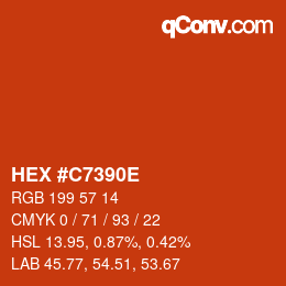 Color code: HEX #C7390E | qconv.com