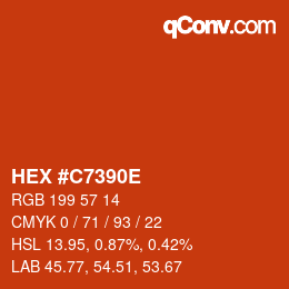 Code couleur: HEX #C7390E | qconv.com