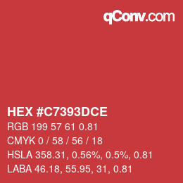 Color code: HEX #C7393DCE | qconv.com