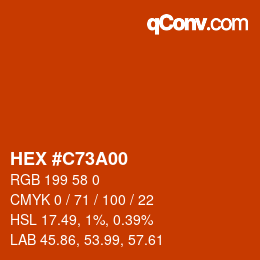 颜色代码: HEX #C73A00 | qconv.com
