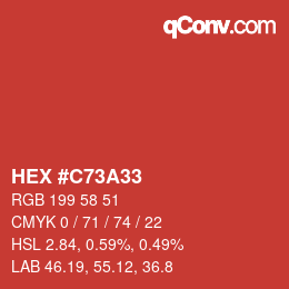 Color code: HEX #C73A33 | qconv.com