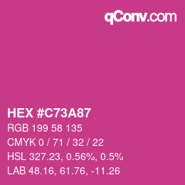 颜色代码: HEX #C73A87 | qconv.com