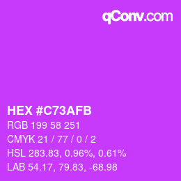 Color code: HEX #C73AFB | qconv.com