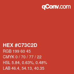Color code: HEX #C73C2D | qconv.com