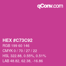 カラーコード: HEX #C73C92 | qconv.com