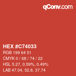 Color code: HEX #C74033 | qconv.com