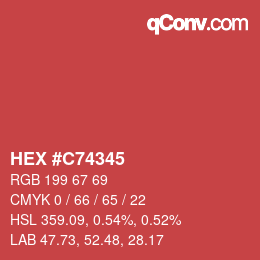 Color code: HEX #C74345 | qconv.com