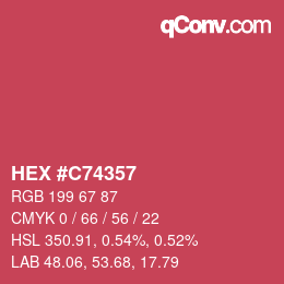 Color code: HEX #C74357 | qconv.com
