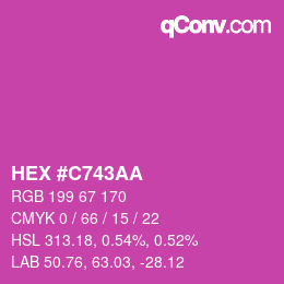 颜色代码: HEX #C743AA | qconv.com
