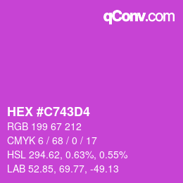 カラーコード: HEX #C743D4 | qconv.com