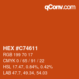 Color code: HEX #C74611 | qconv.com