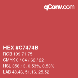 Color code: HEX #C7474B | qconv.com