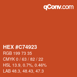 Color code: HEX #C74923 | qconv.com