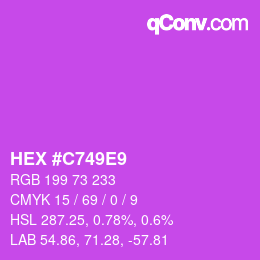 カラーコード: HEX #C749E9 | qconv.com