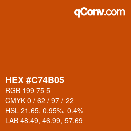 Color code: HEX #C74B05 | qconv.com