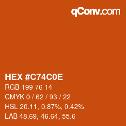 Color code: HEX #C74C0E | qconv.com