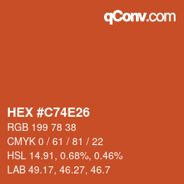 Color code: HEX #C74E26 | qconv.com