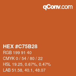 Color code: HEX #C75B28 | qconv.com