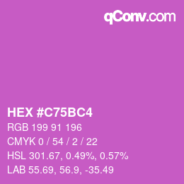 カラーコード: HEX #C75BC4 | qconv.com