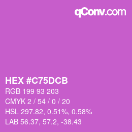カラーコード: HEX #C75DCB | qconv.com